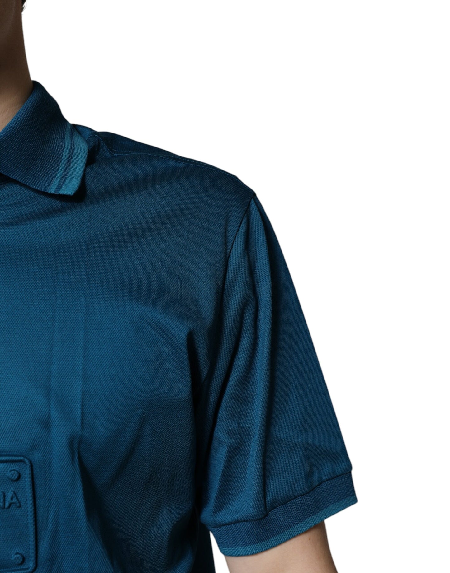 Blue Logo Cotton Men Polo Shirt T-shirt
