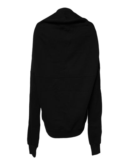 Black Cotton Crew Neck Sweatshirt Sweater