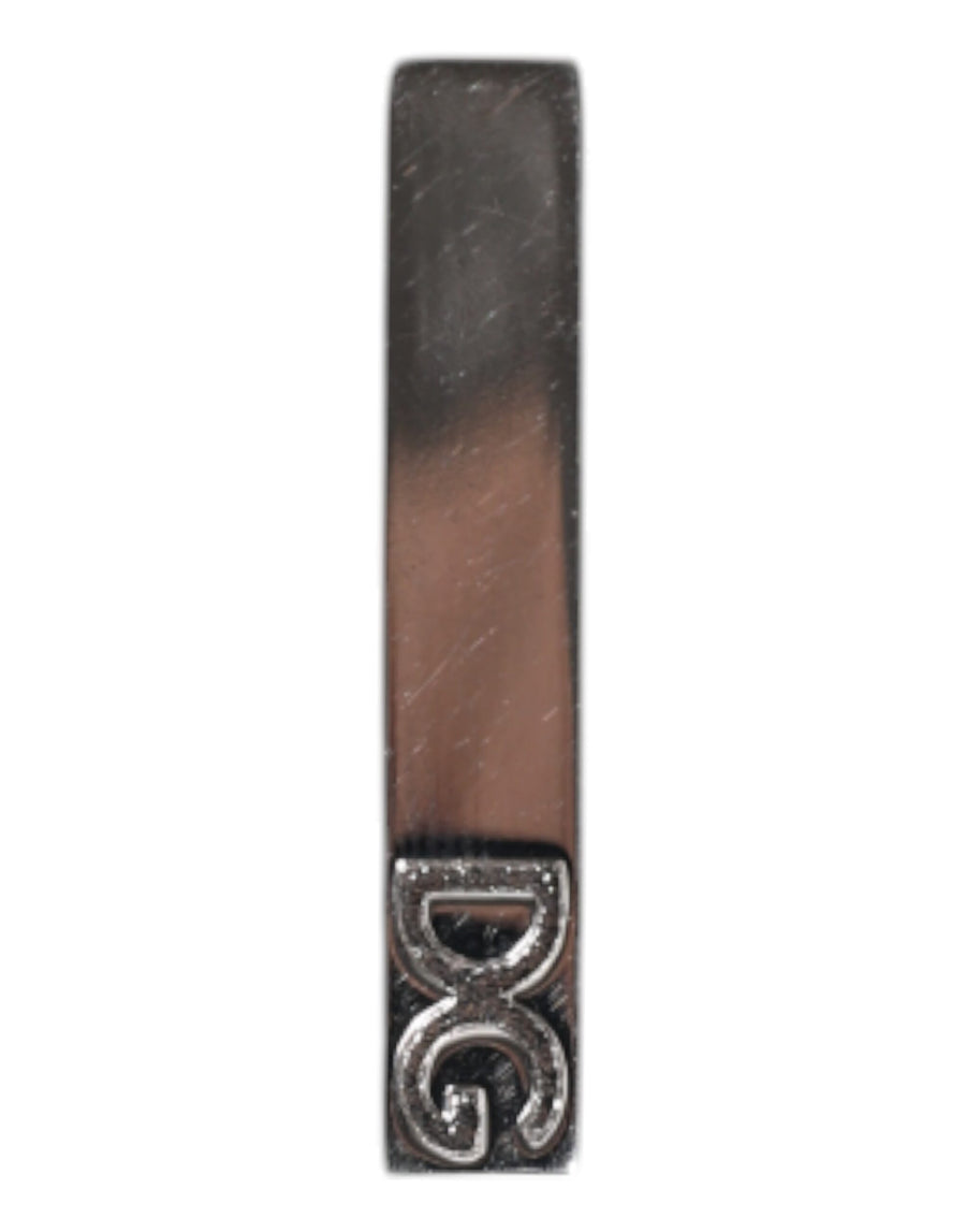 Silver Tone Brass Logo Branded Tie Clip Bar