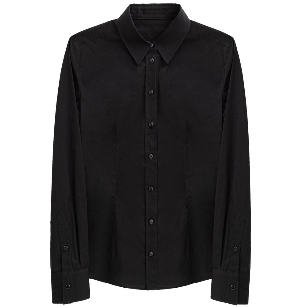 Black Cotton Dress Shirt
