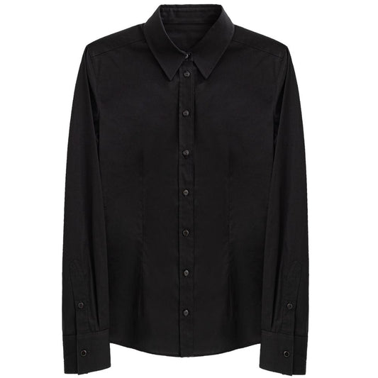 Black Cotton Dress Shirt