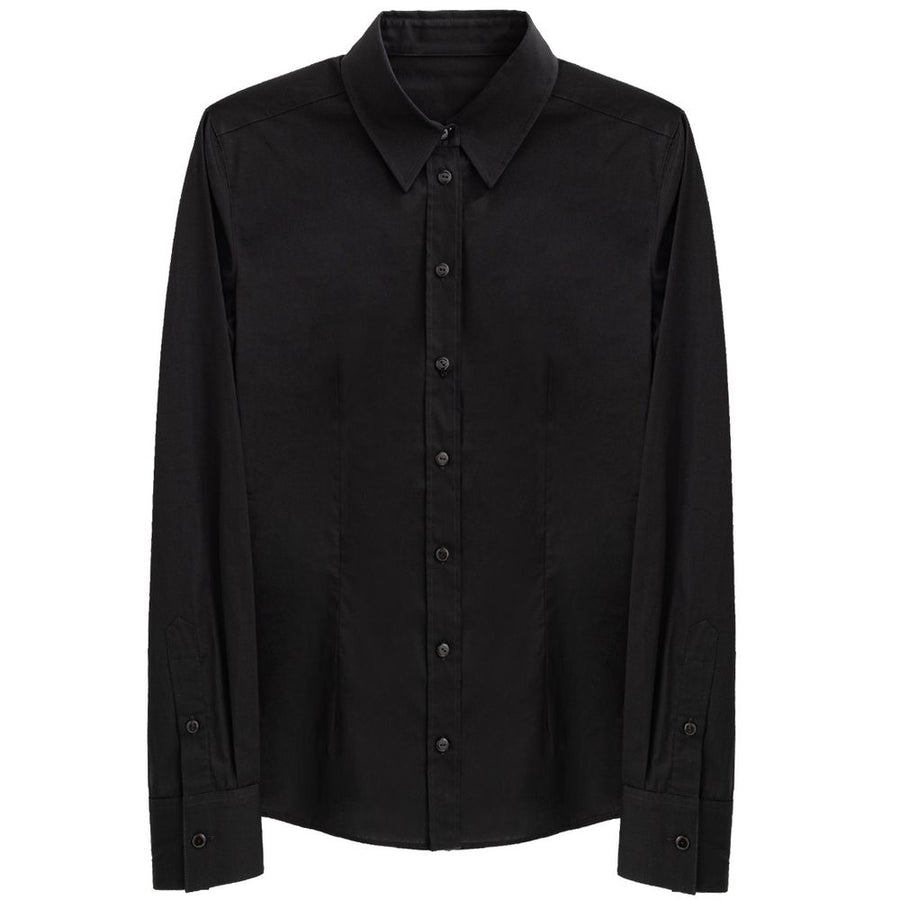 Black Cotton Dress Shirt