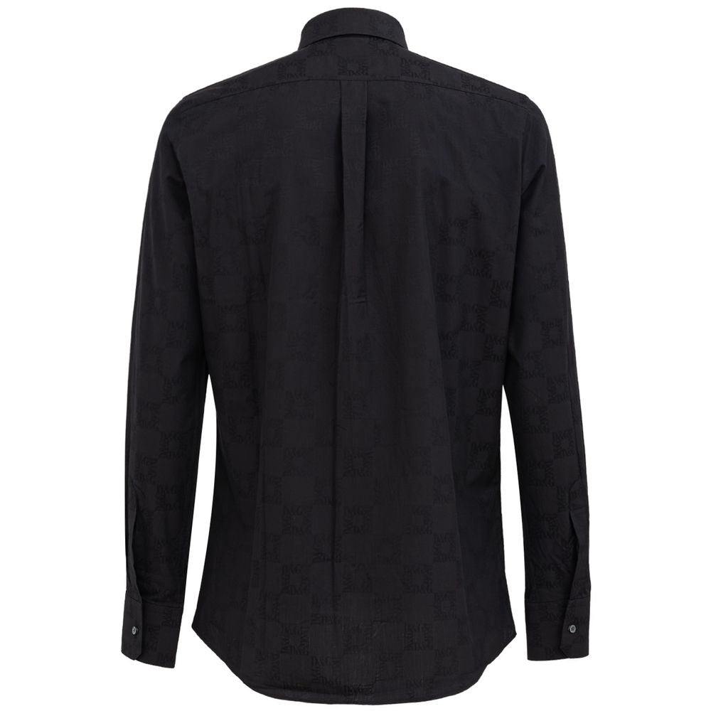 Black Cotton Dress Shirt