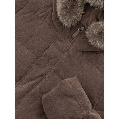 Brown Cotton Jackets & Coat