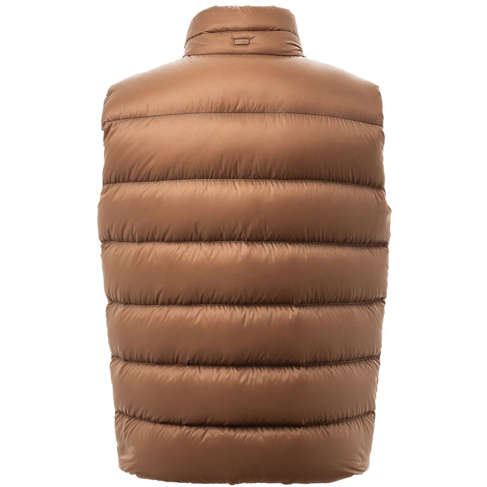 Brown Polyamide Sleveless Jacket
