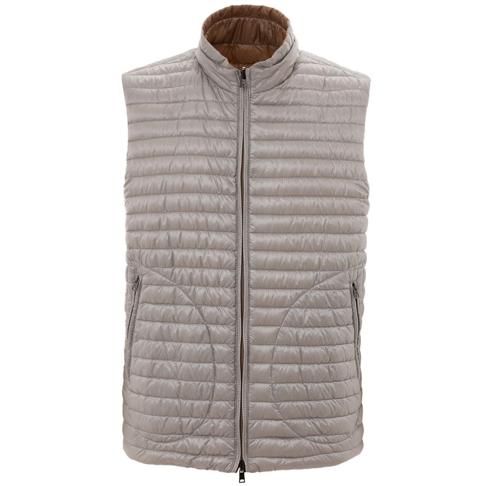 Brown Polyamide Sleveless Jacket