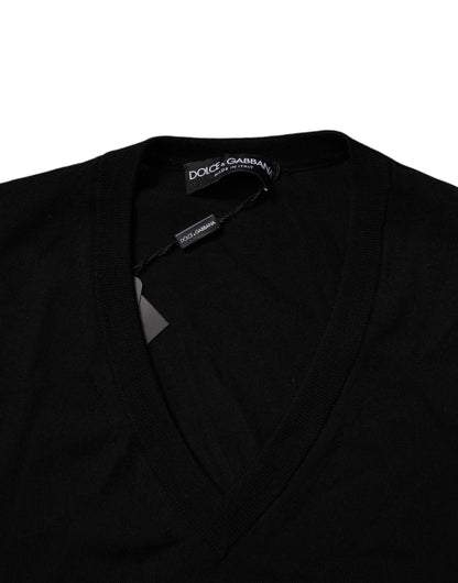 Black Camouflage V-neck Pullover Sweater