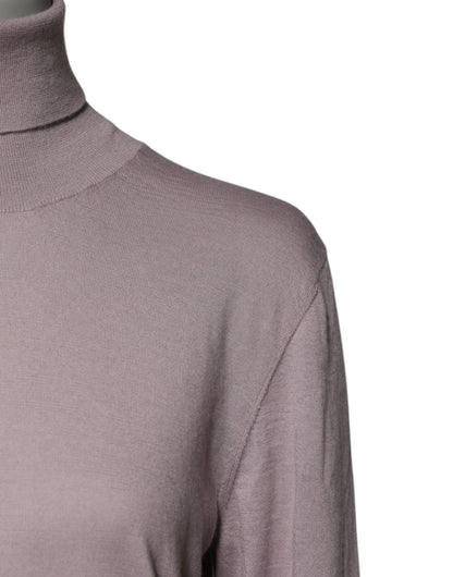 Brown Cashmere Turtleneck Pullover Sweater