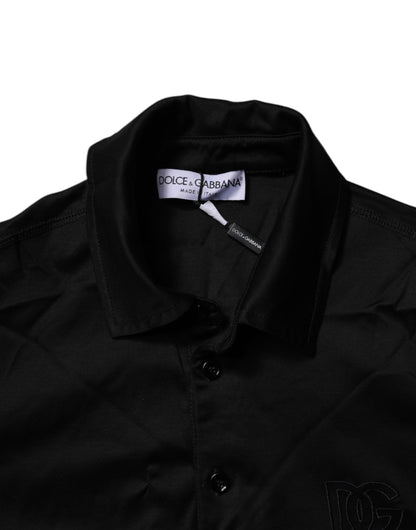 Black Cotton Collared Polo T-shirt