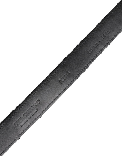 Black Cotton Blend Silver Metal Buckle Belt