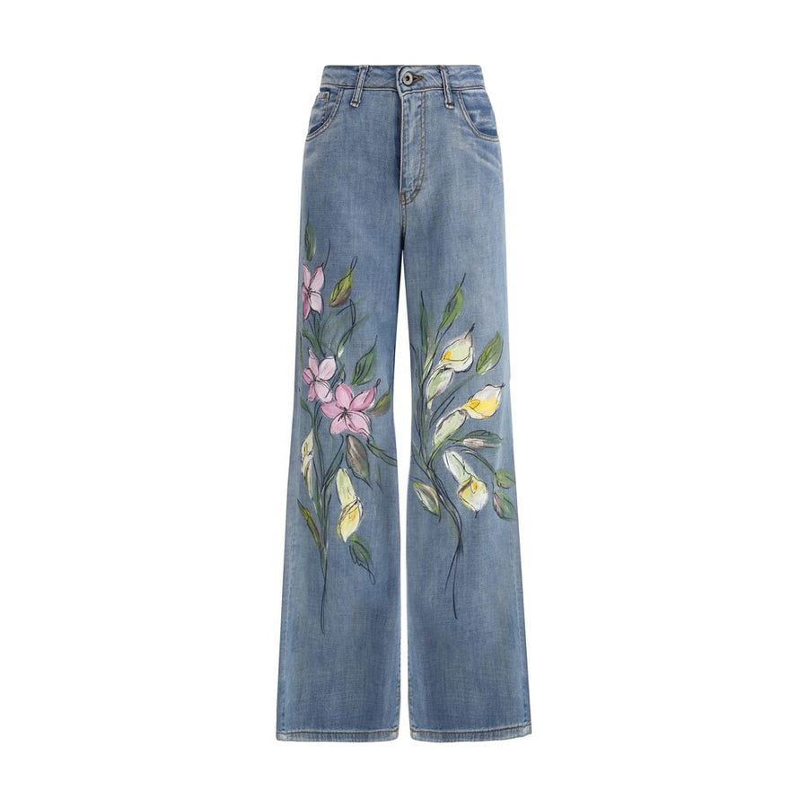 Floral Print Jeans