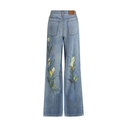 Floral Print Jeans