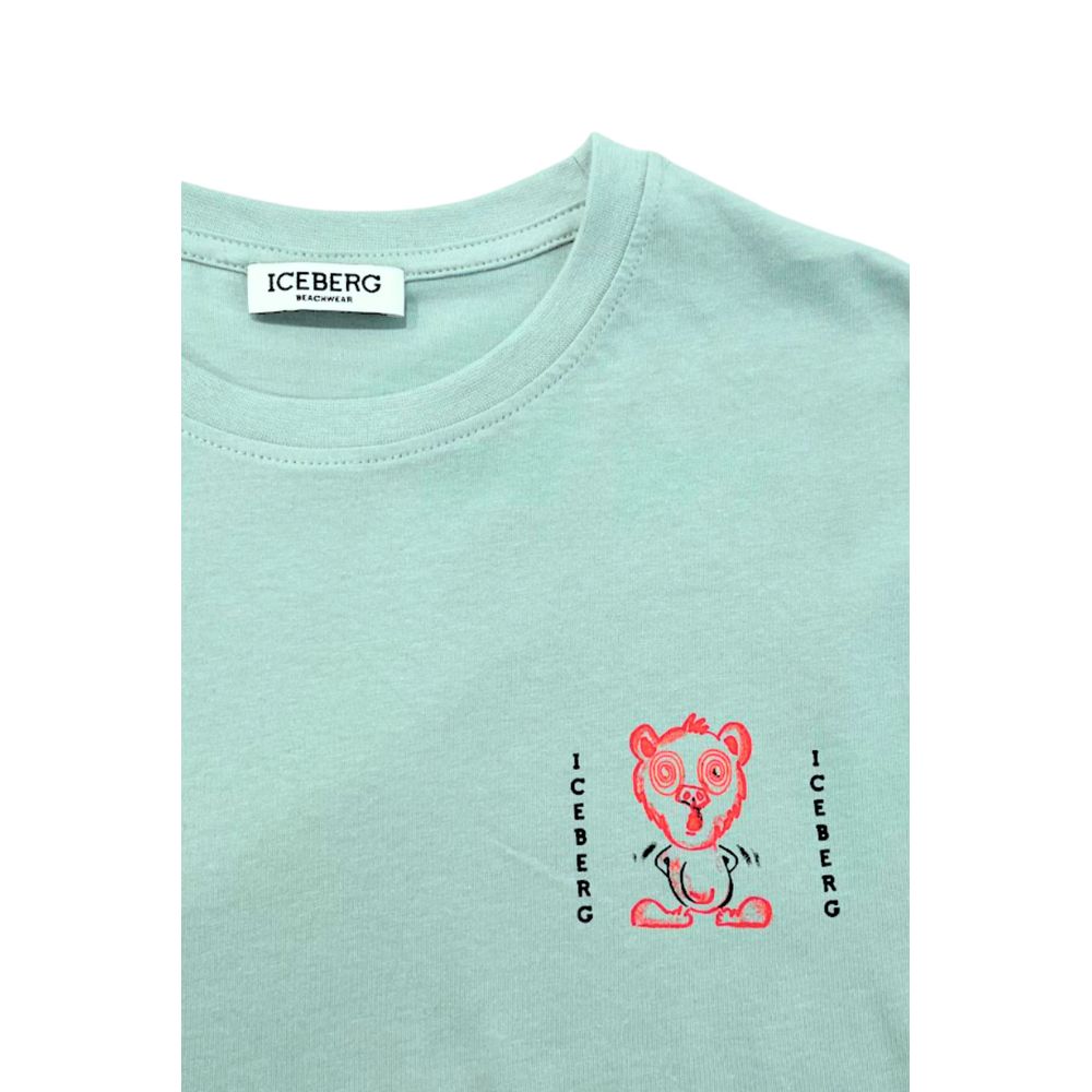 Light Blue Cotton Men T-Shirt