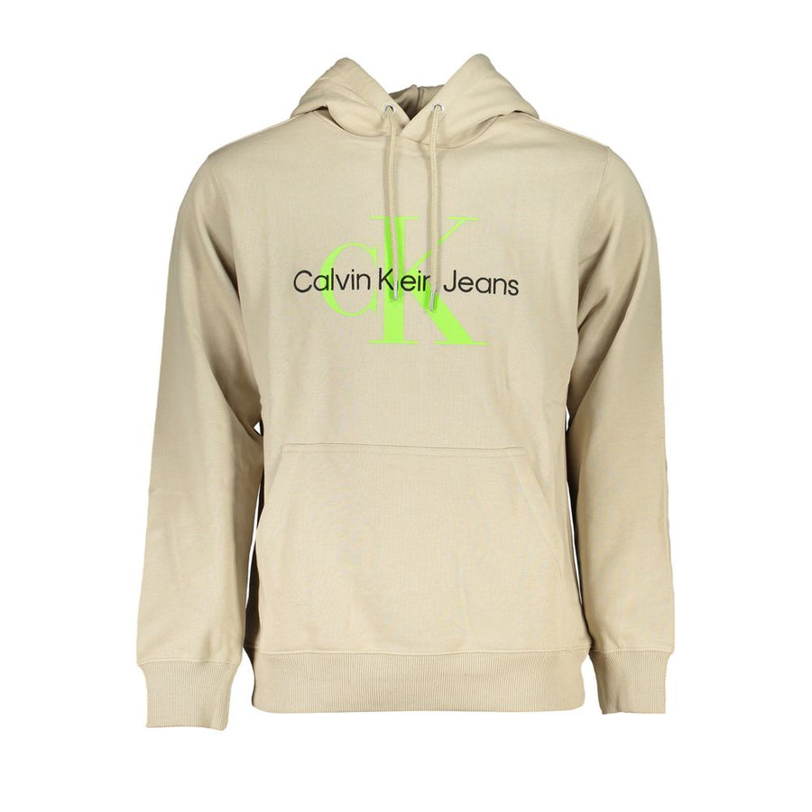 Beige Cotton Men Sweater