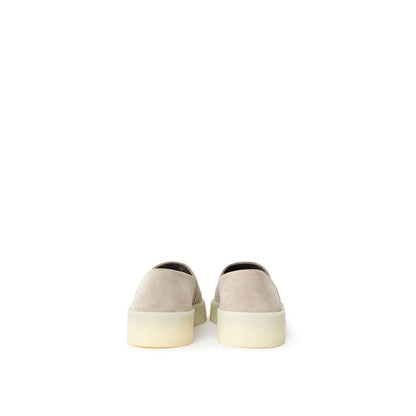 Beige Leather Slip-On Loafer