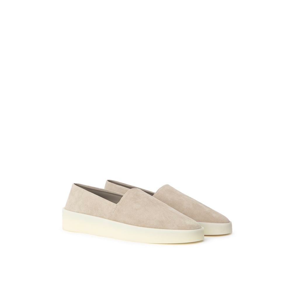 Beige Leather Slip-On Loafer
