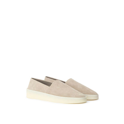 Beige Leather Slip-On Loafer