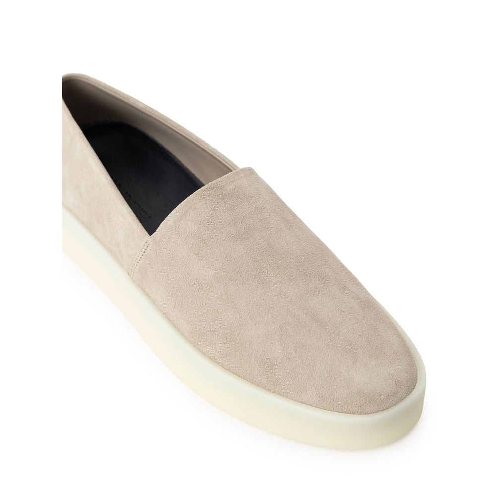 Beige Leather Slip-On Loafer