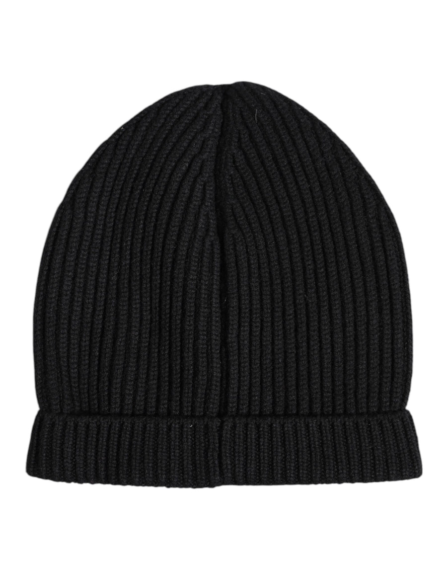 Black Cashmere Knitted Winter Beanie Hat