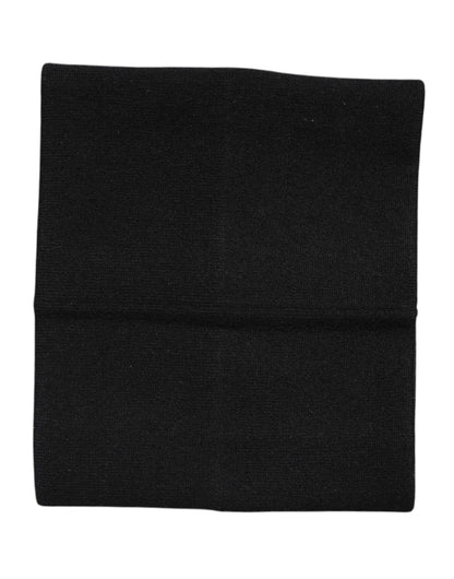 Black Cashmere Knitted Neck Warmer Foulard Scarf