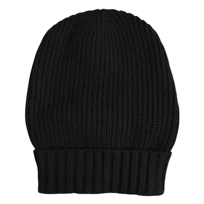 Black Cashmere Knitted Winter Beanie Hat