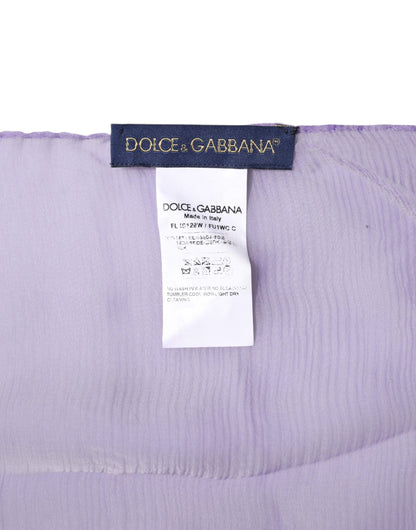 Purple Silk Rectangle Wrap Shawl Scarf