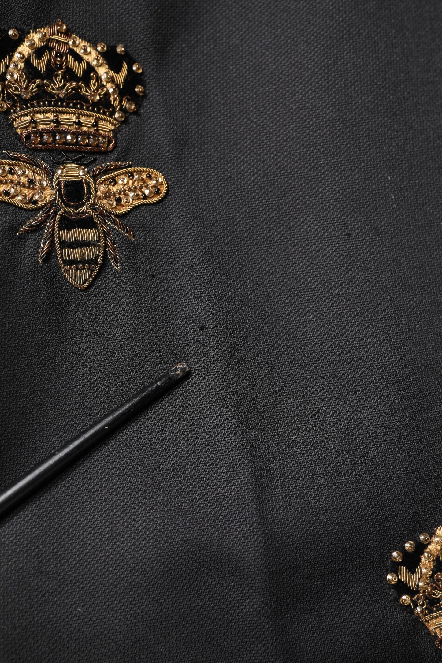 Black Bee Crown Embroidery 2 Piece Suit