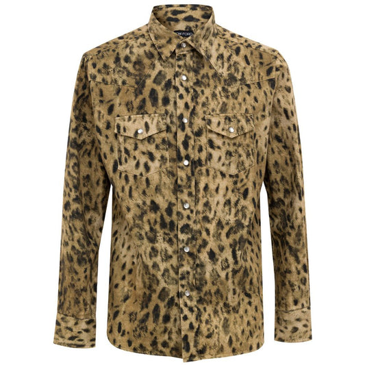Beige Cotton Pattern Shirt