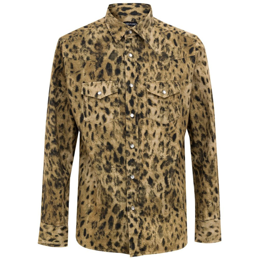 Beige Cotton Pattern Shirt