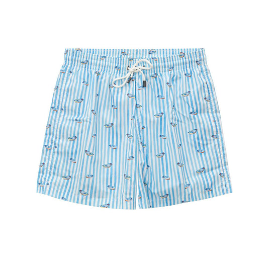 Blue Polyester Swim Short