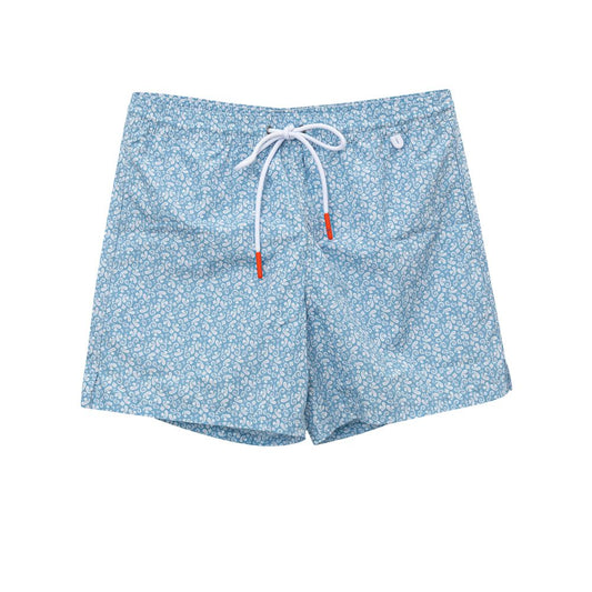 Blue Polyester Swim Short