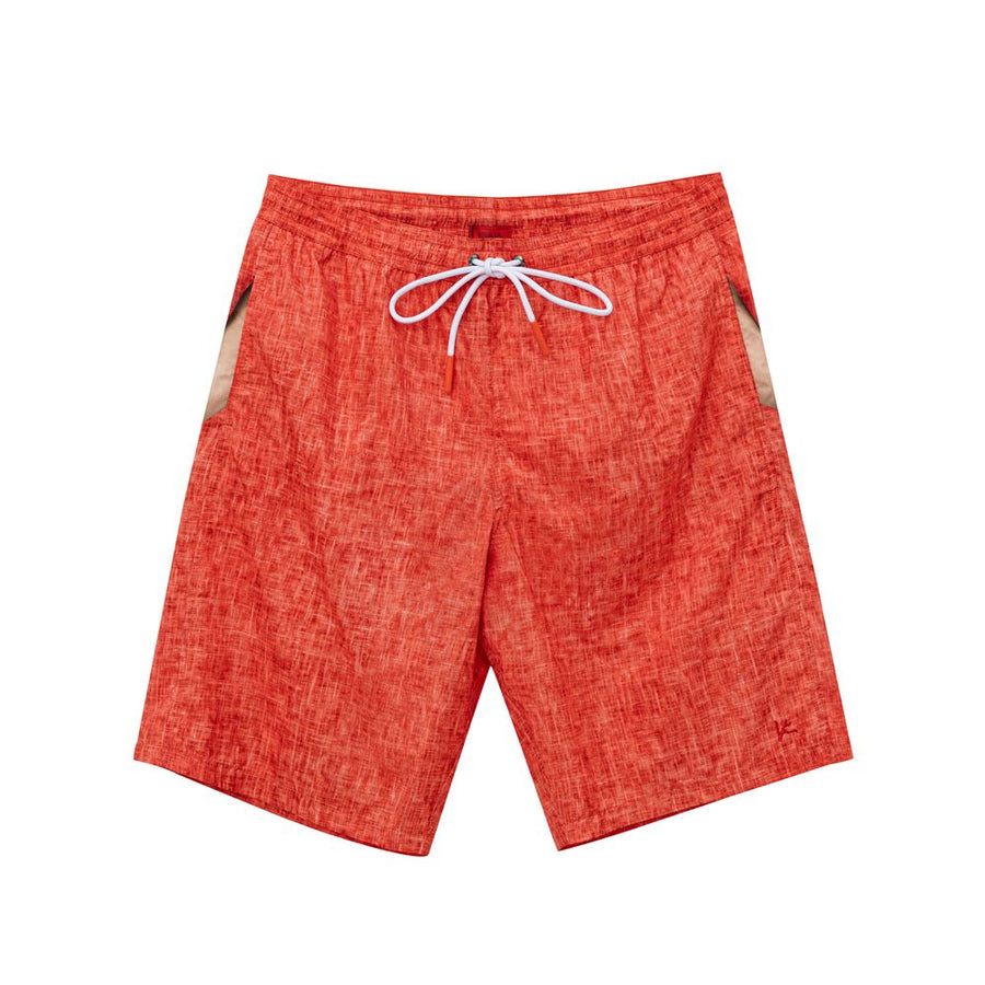 Red Polyester Swim Short
