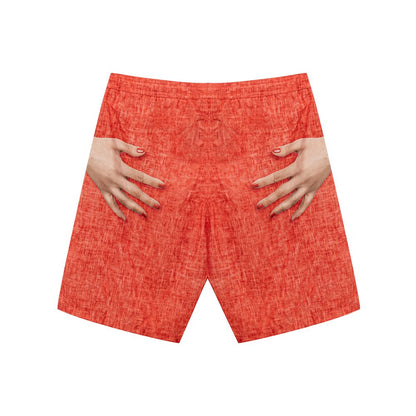 Red Polyester Swim Short
