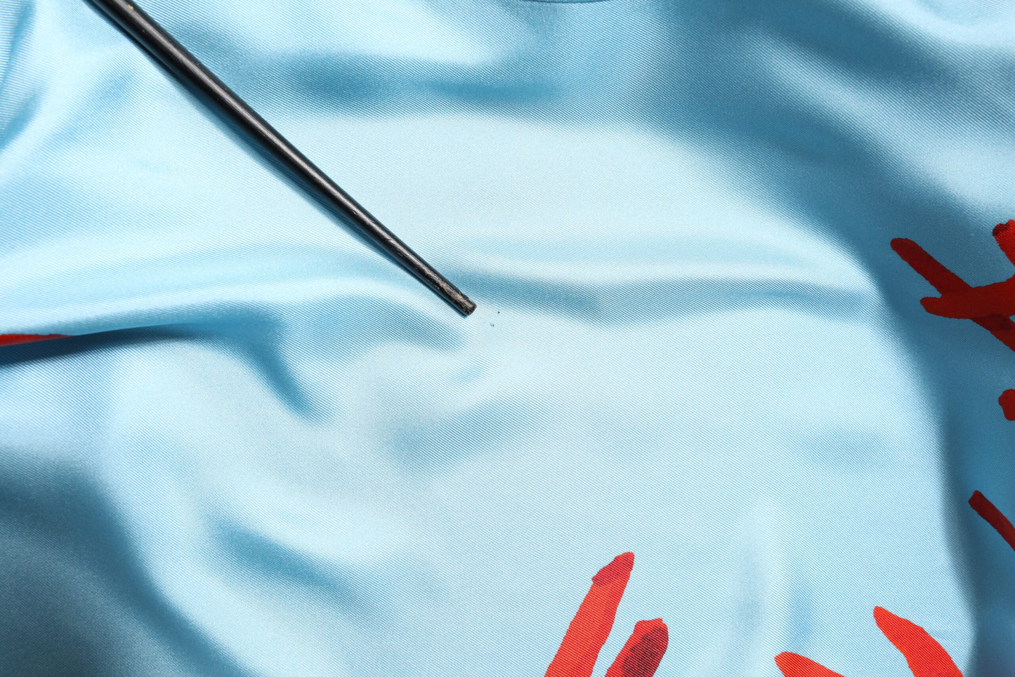 Blue Red Coral Print Wrap Robe Coat Jacket