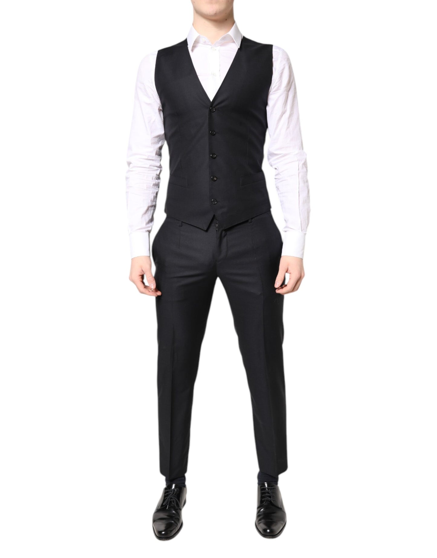 Blue MARTINI Wool Formal 3 Piece Suit