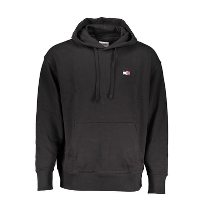 Black Cotton Men Sweater Hoodie