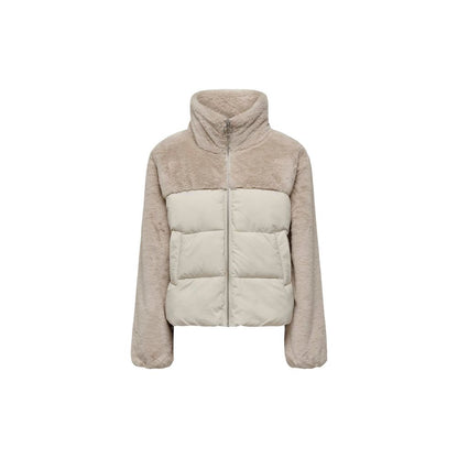 Beige Polyester Jackets & Coat