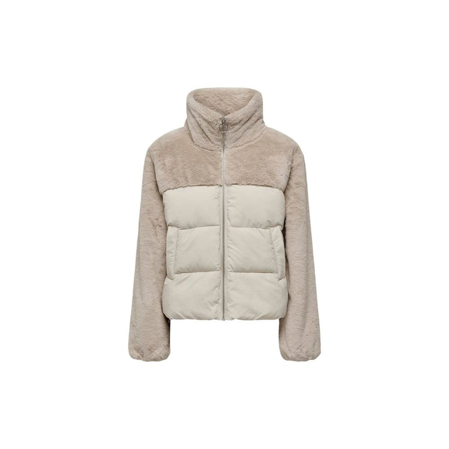 Beige Polyester Jackets & Coat