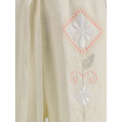 Embroidered linen Pants