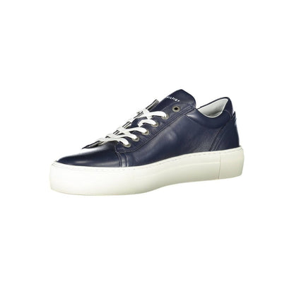 Blue Leather Men Sneaker