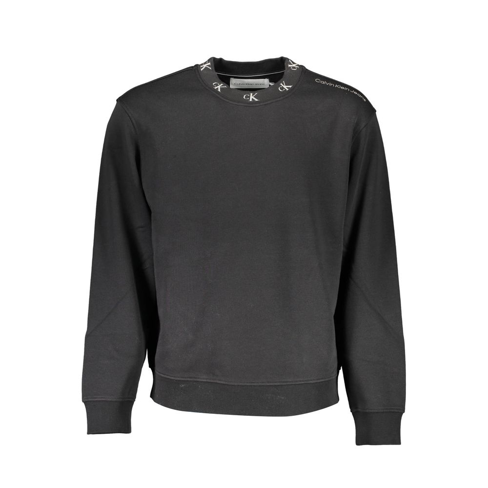 Black Cotton Men Sweater