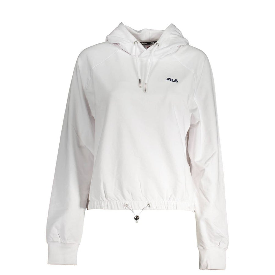 White Cotton Women Sweatshirt