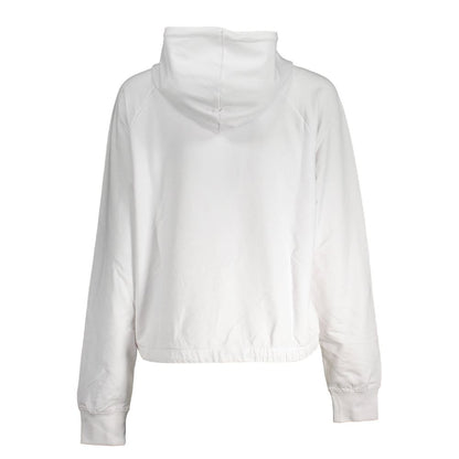 White Cotton Women Sweatshirt