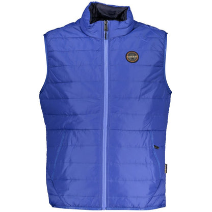 Blue Polyester Men Jacket