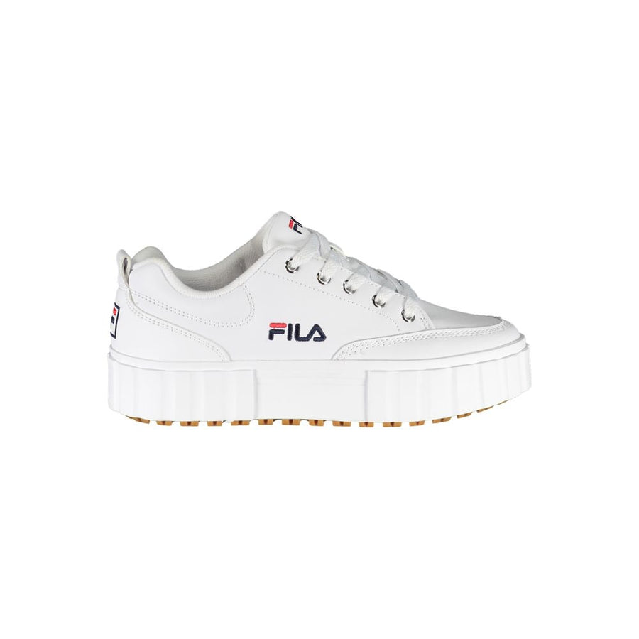 Chic White Wedge Sneakers with Embroidered Detail