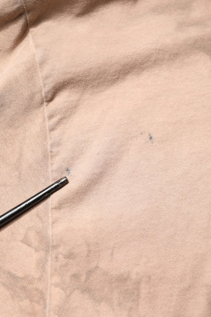 Beige Tie Dye Logo Print Cropped T-shirt