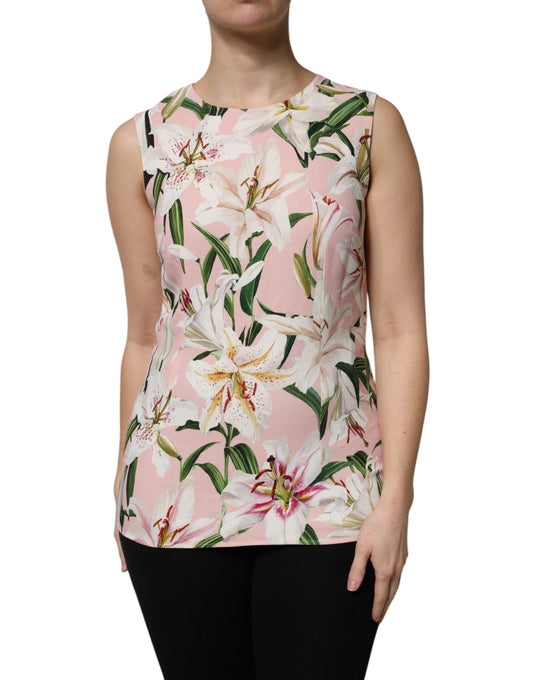 Multicolor Floral Print Round Neck Tank Top