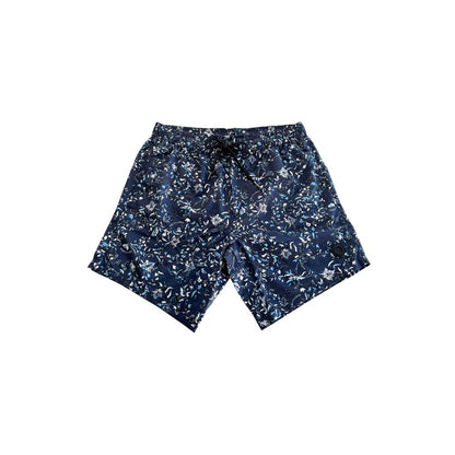 Blue Polyester Men Swim Shorts