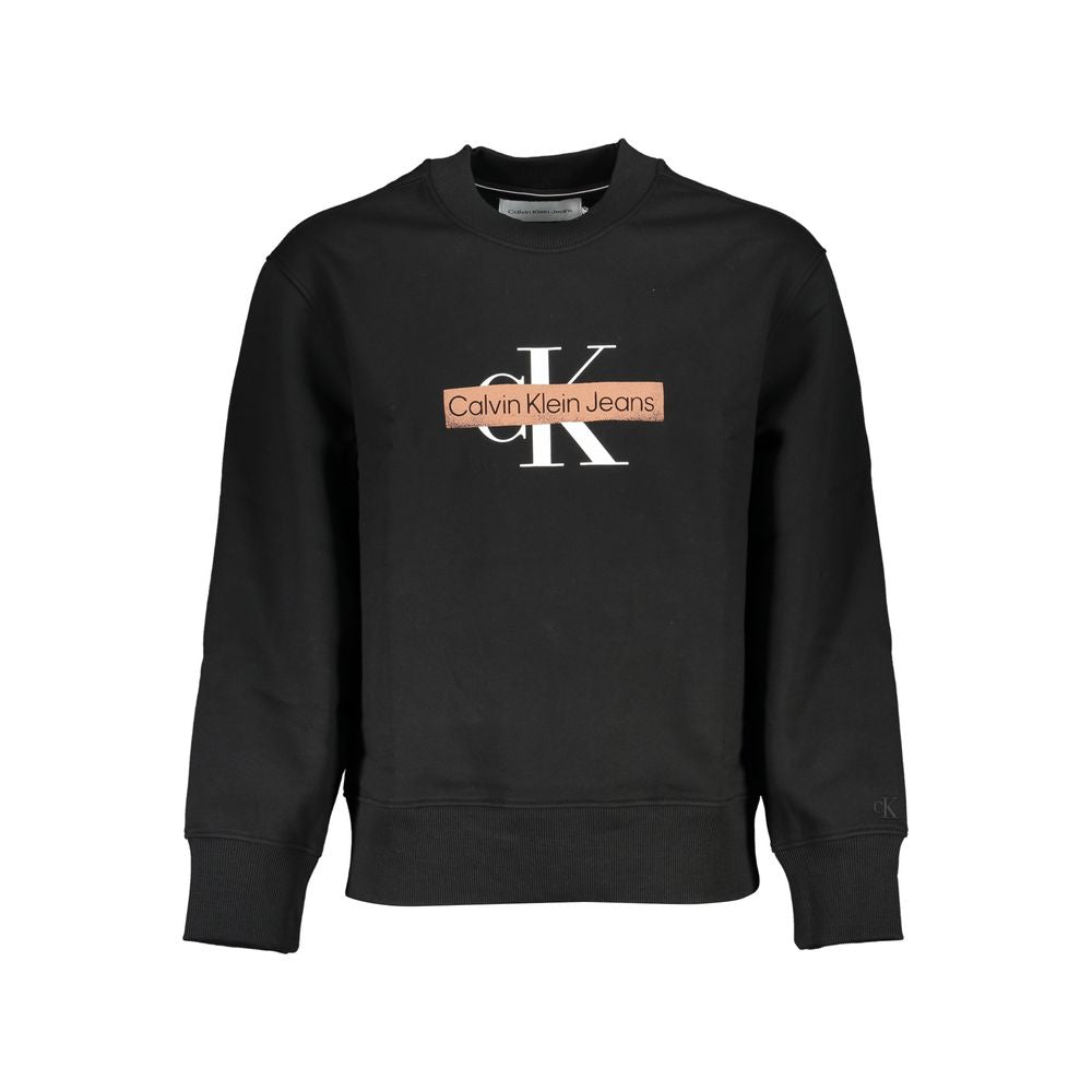 Black Cotton Men Sweater