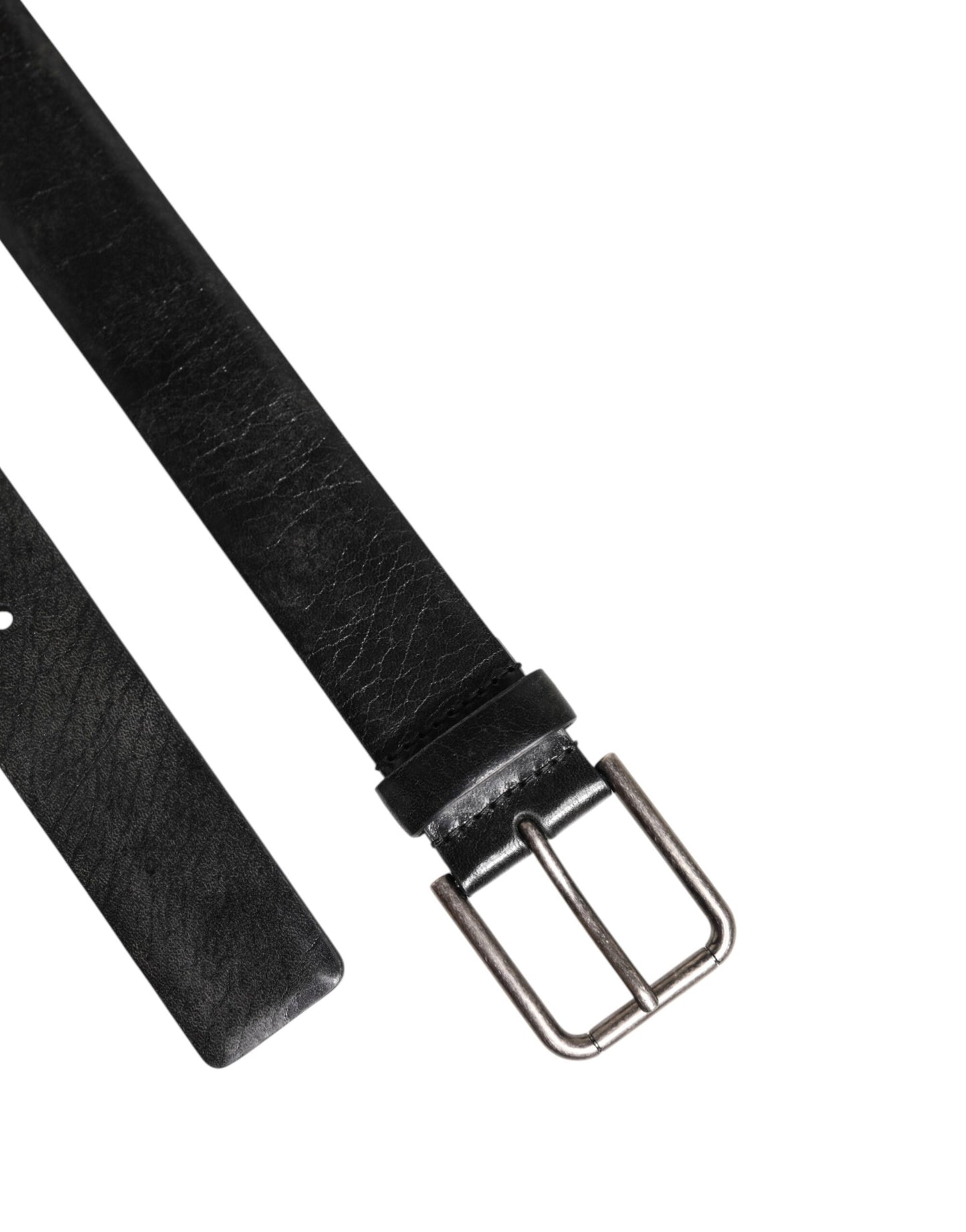 Black Classic Leather Metal Buckle Belt